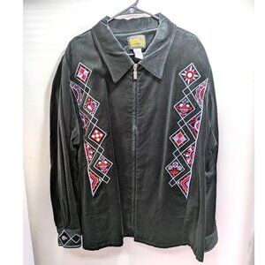 Bob Mackie Wearable Art Jacket Black Velvet, Size 3X